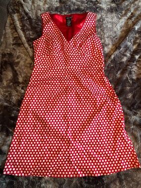 Spense Red and White Polka Dot Dress